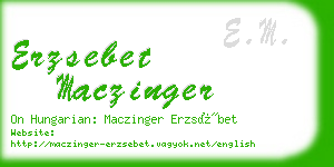 erzsebet maczinger business card